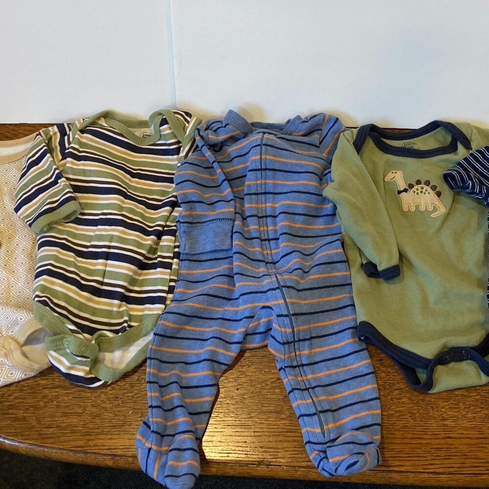 Assortment of Size 0-3 Months Baby Clothes One Piece Bodysuits Includes 5 Pieces